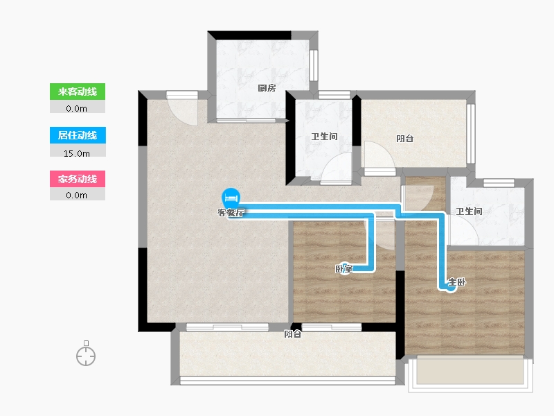 广东省-惠州市-碧桂园天熹-76.80-户型库-动静线