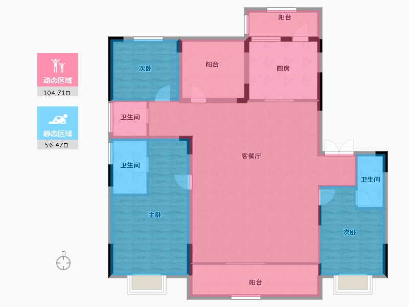 湖南省-长沙市-中国铁建·梦想·龙隐台-147.01-户型库-动静分区