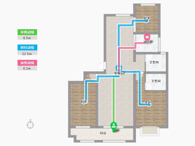 山东省-聊城市-冠宏·直隶村小区-99.20-户型库-动静线