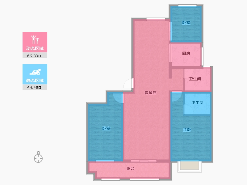 山东省-聊城市-冠宏·直隶村小区-99.20-户型库-动静分区