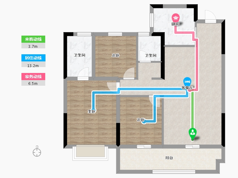 河南省-郑州市-深业健康城-95.31-户型库-动静线