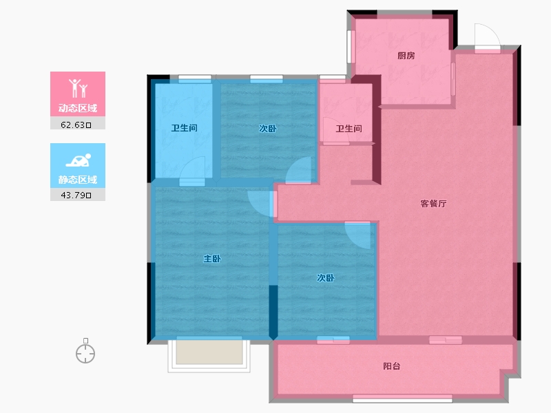 河南省-郑州市-深业健康城-95.31-户型库-动静分区