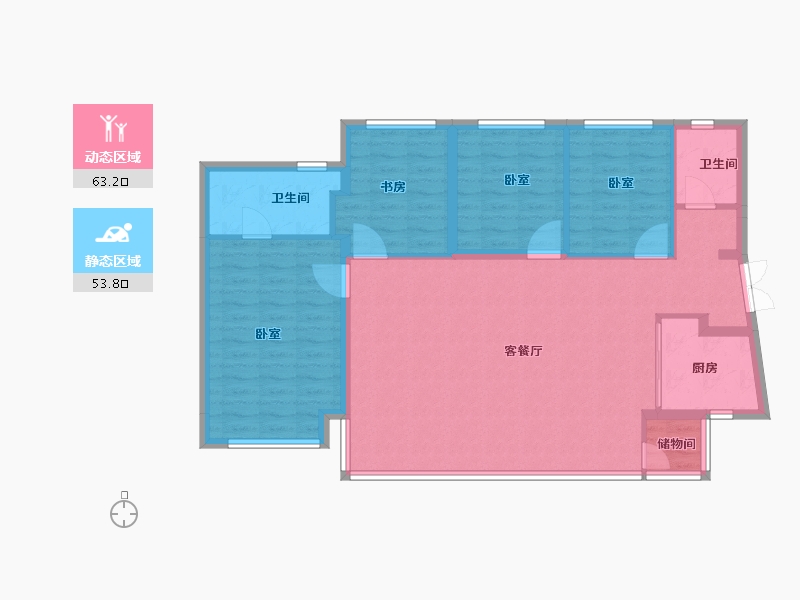 四川省-成都市-中建映锦江-106.50-户型库-动静分区