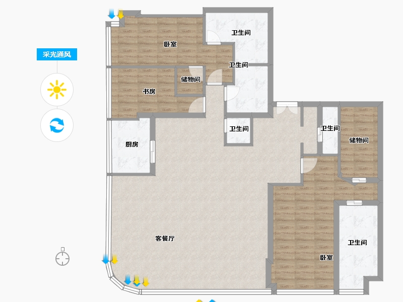 四川省-成都市-嘉佰道-145.51-户型库-采光通风