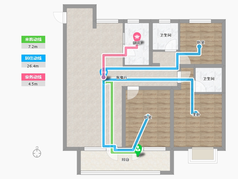 山东省-聊城市-澜庭嘉苑-93.60-户型库-动静线