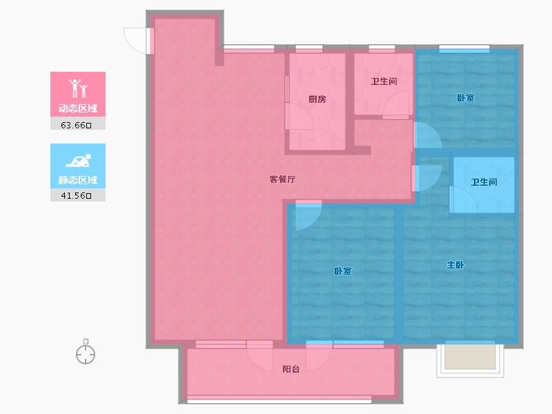 山东省-聊城市-澜庭嘉苑-93.60-户型库-动静分区