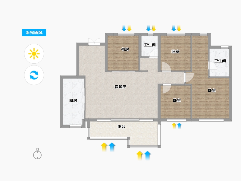 四川省-成都市-中国铁建锦樾-119.14-户型库-采光通风