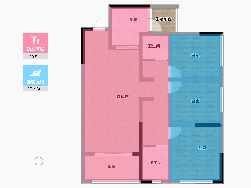 四川省-成都市-空港发展云玥栖棠-84.55-户型库-动静分区