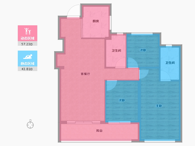 浙江省-杭州市-华发联发悦望荟-91.79-户型库-动静分区