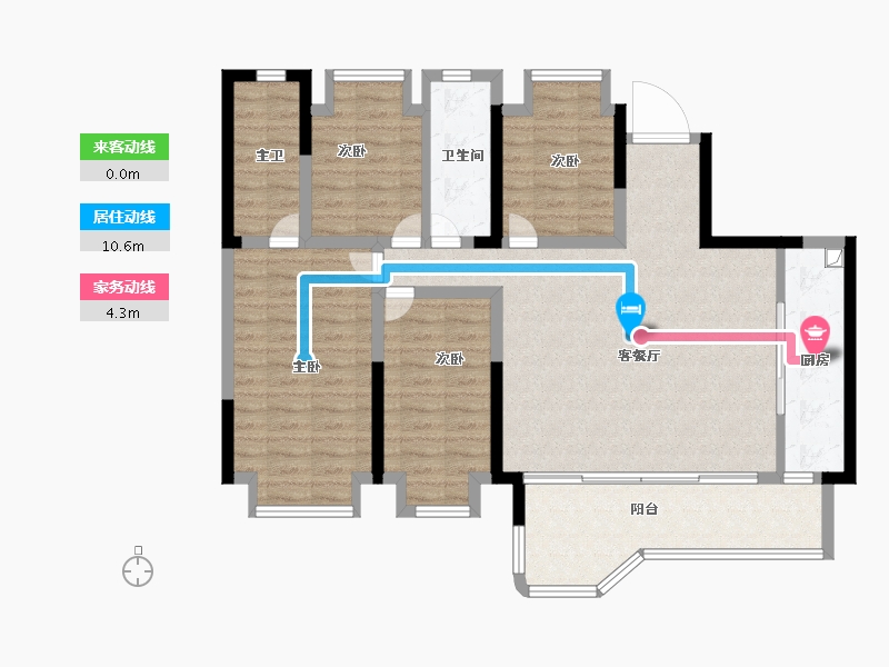 四川省-成都市-华润置地鼎信长城锦官和鸣-107.05-户型库-动静线