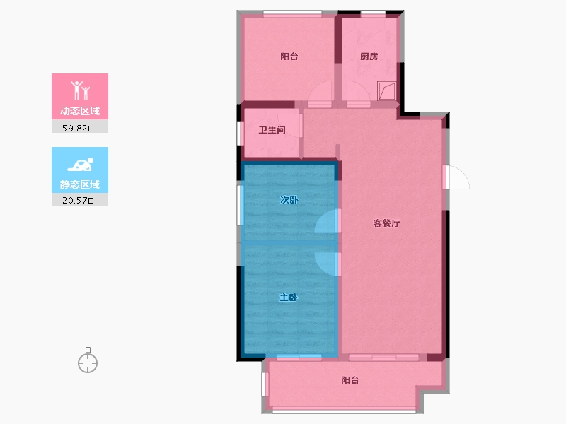 河南省-郑州市-高新·和锦莲序-71.21-户型库-动静分区