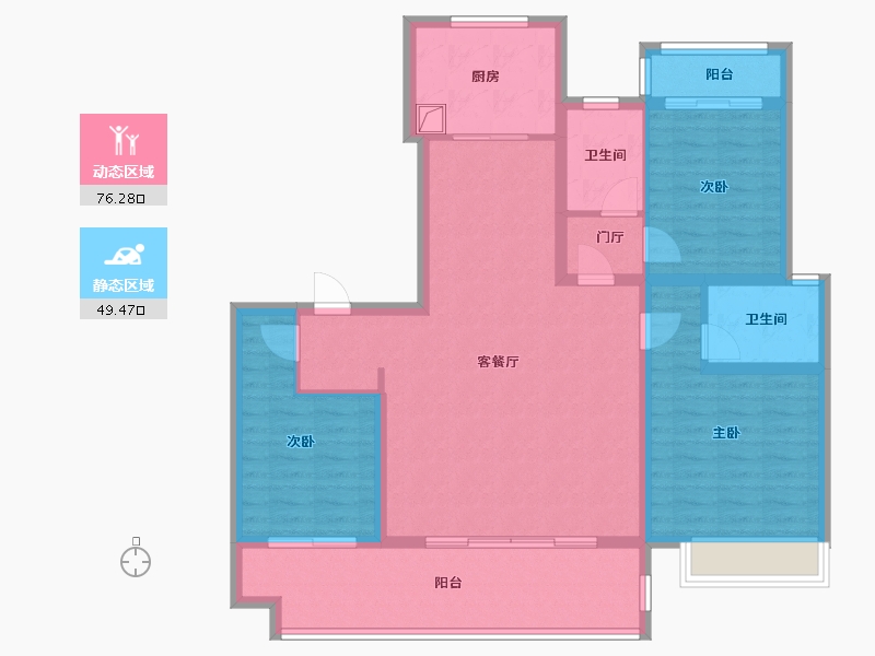 河南省-周口市-商水城投·金玥湾-112.81-户型库-动静分区