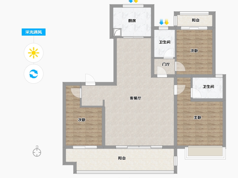 河南省-周口市-商水城投·金玥湾-112.81-户型库-采光通风