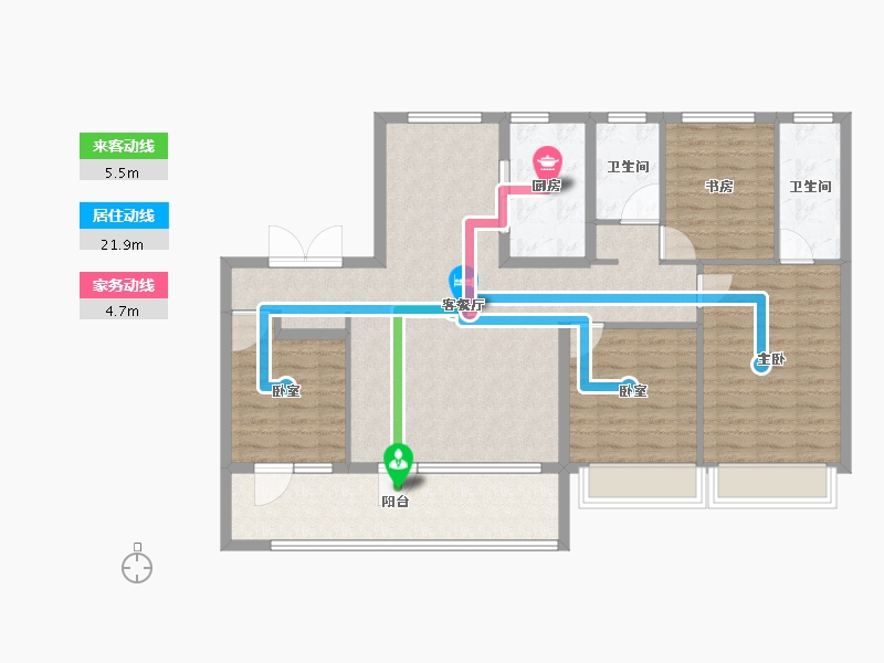 江苏省-南京市-保利阅云台-113.61-户型库-动静线