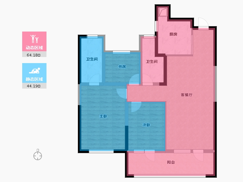 宁夏回族自治区-银川市-银川融创城-96.00-户型库-动静分区