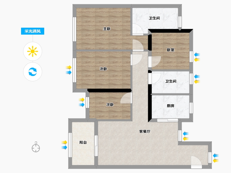 福建省-漳州市-国贸智谷-83.20-户型库-采光通风