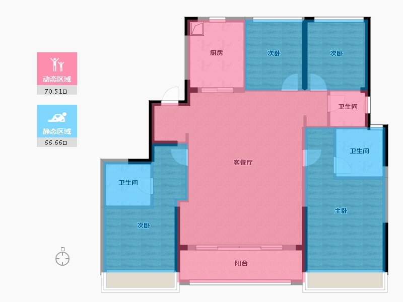 浙江省-温州市-华润置地温州瑞府-124.23-户型库-动静分区