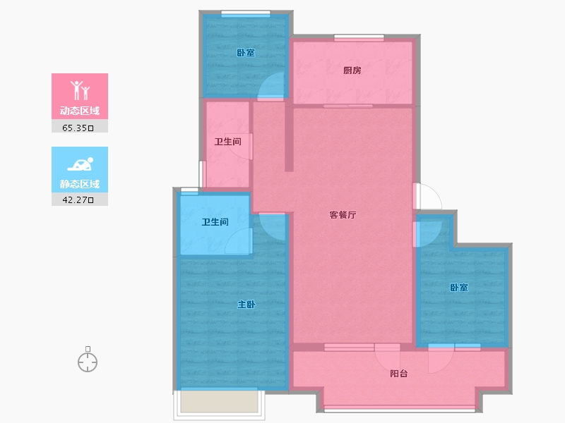 山东省-青岛市-海信九麓府-96.00-户型库-动静分区