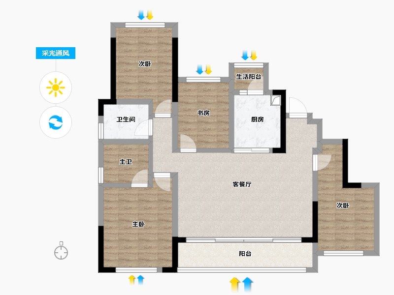 四川省-成都市-蜀道宽境-100.50-户型库-采光通风