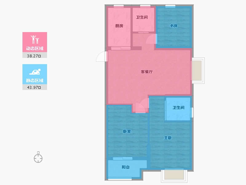 江苏省-扬州市-玲珑公馆-73.76-户型库-动静分区