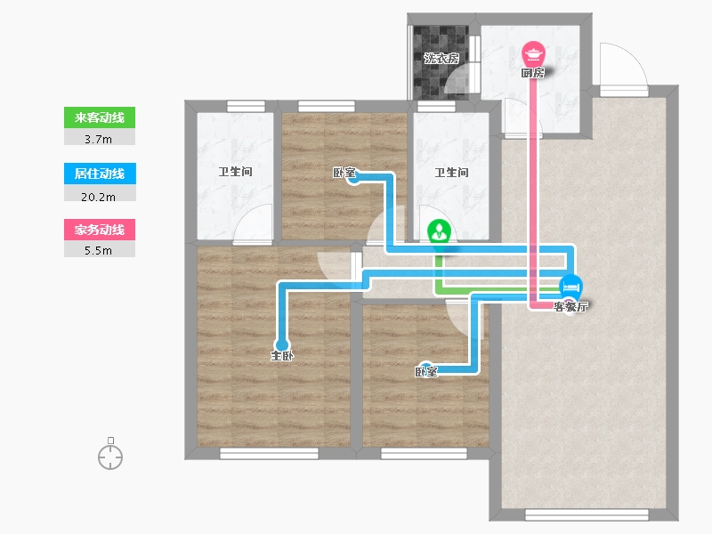 四川省-成都市-首开中环云樾-75.07-户型库-动静线