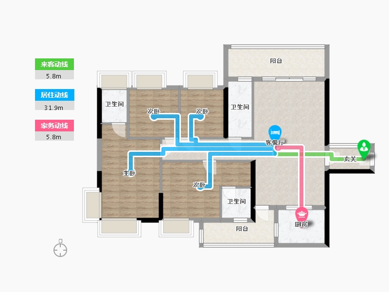 广东省-梅州市-御园江南-117.01-户型库-动静线