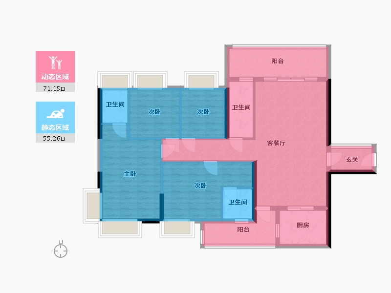 广东省-梅州市-御园江南-117.01-户型库-动静分区