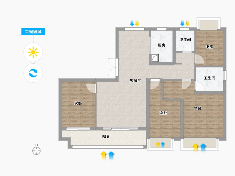 山东省-济宁市-保信联诚佳园-117.30-户型库-采光通风