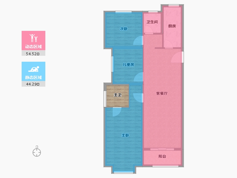 安徽省-合肥市-翡翠时光-93.32-户型库-动静分区