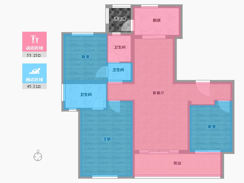 四川省-成都市-高投贤悦府-92.48-户型库-动静分区