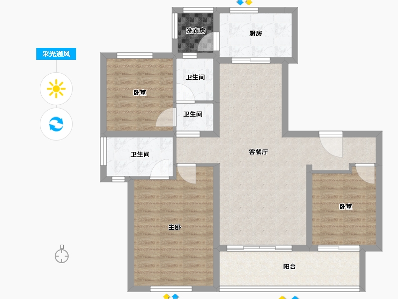 四川省-成都市-高投贤悦府-92.48-户型库-采光通风