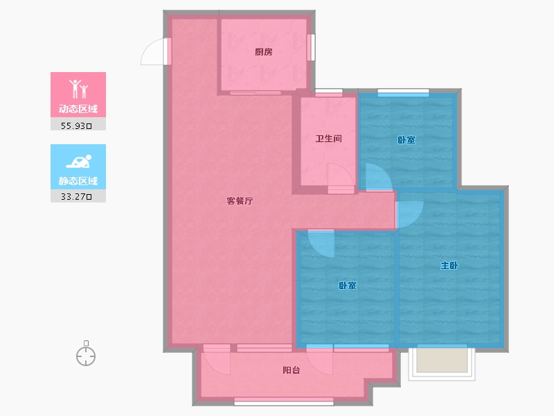 山东省-潍坊市-桃源金茂悦-80.00-户型库-动静分区