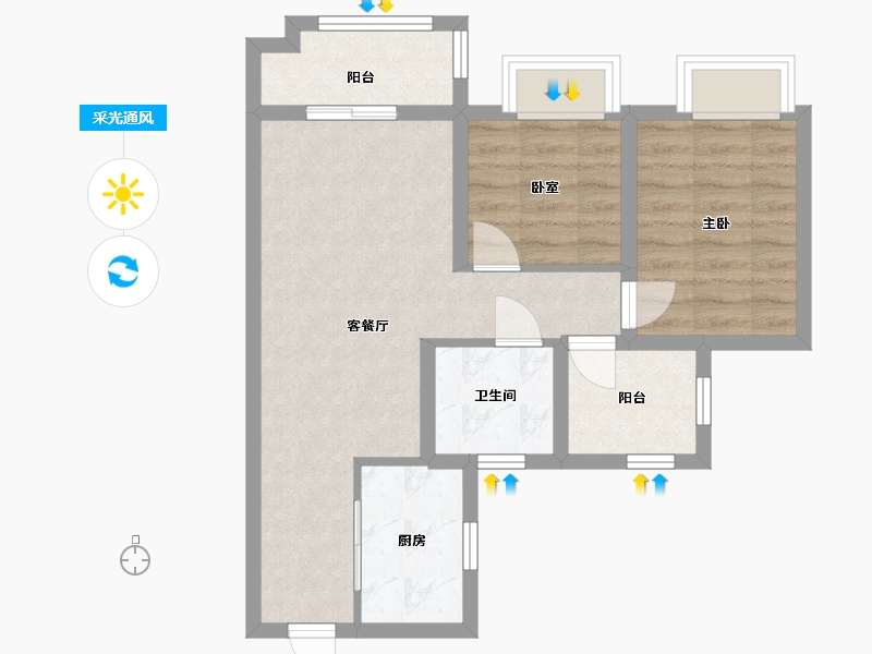 广东省-广州市-金地壹阅府-72.00-户型库-采光通风