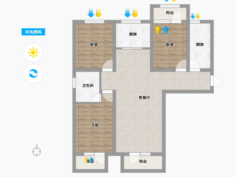 河北省-廊坊市-漫香墅-83.16-户型库-采光通风