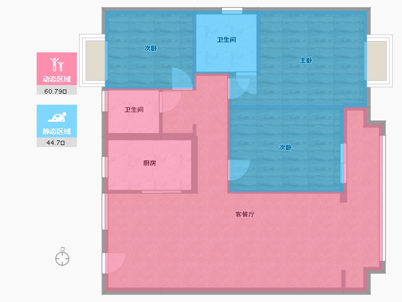 江西省-南昌市-绿地悦滨江-96.00-户型库-动静分区