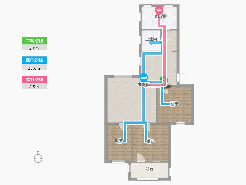 河南省-郑州市-民航新村-83.65-户型库-动静线