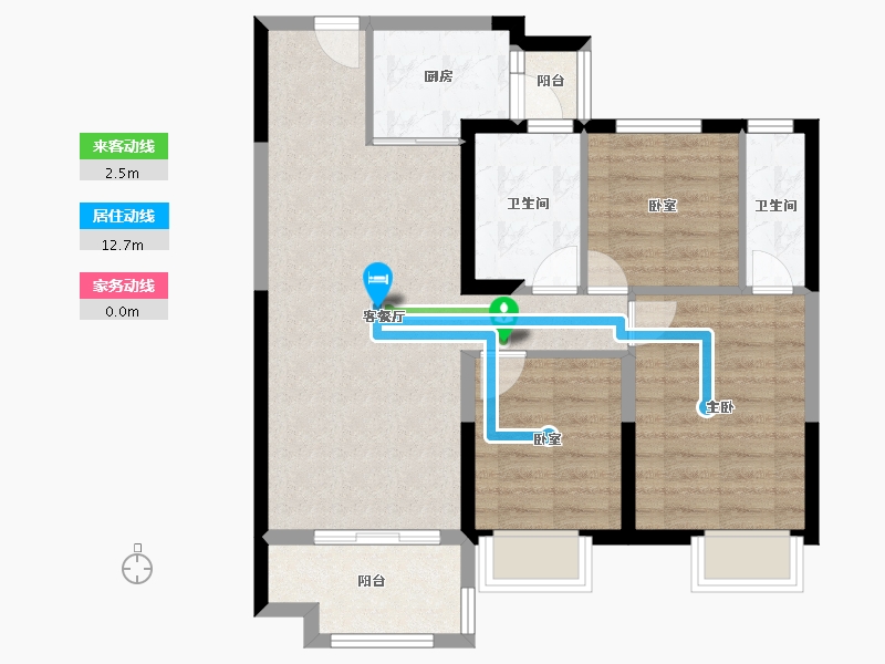 甘肃省-兰州市-农投玫瑰花园-75.13-户型库-动静线