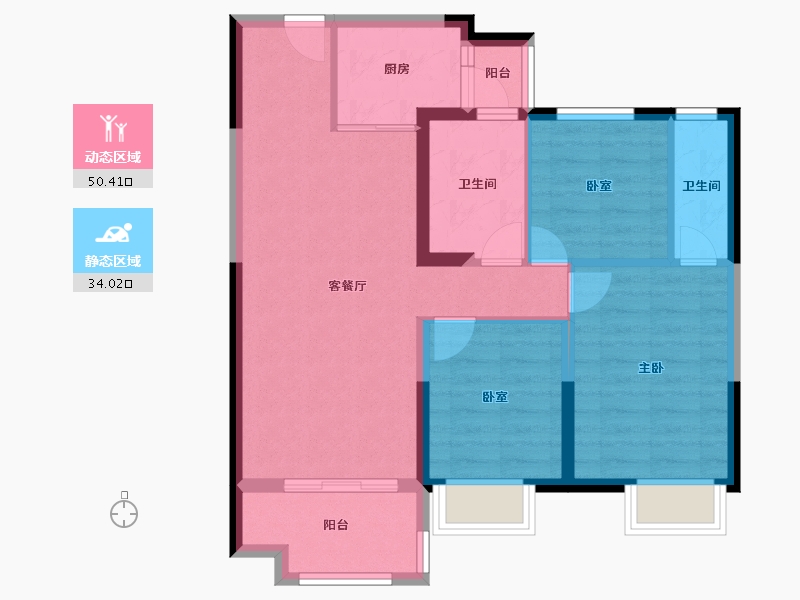 甘肃省-兰州市-农投玫瑰花园-75.13-户型库-动静分区