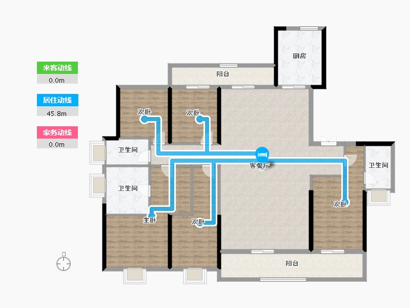 湖南省-长沙市-时代倾城六期(时代汀蓝)-195.29-户型库-动静线