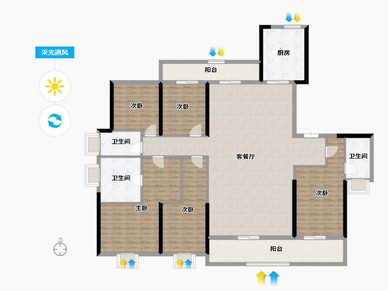 湖南省-长沙市-时代倾城六期(时代汀蓝)-195.29-户型库-采光通风