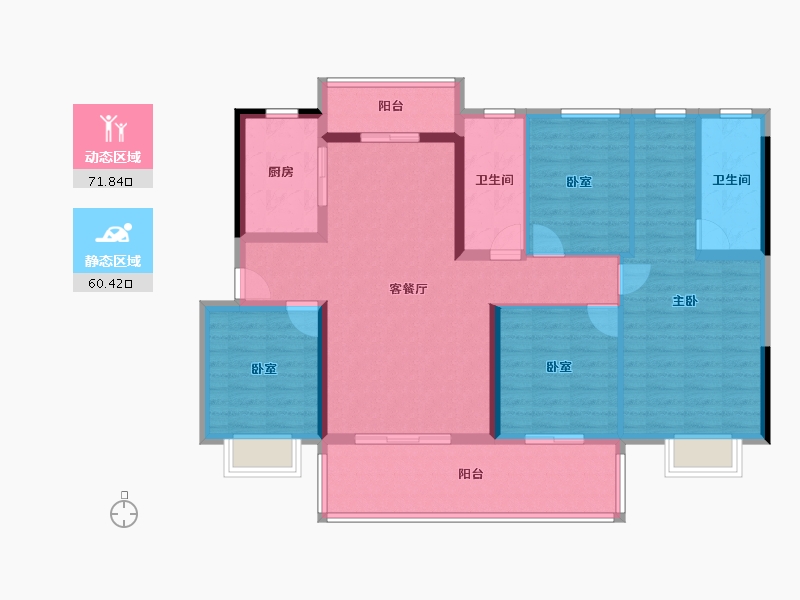 广东省-惠州市-碧桂园天熹-118.96-户型库-动静分区