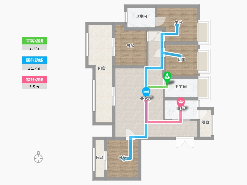 四川省-南充市-逸合中央公园-88.00-户型库-动静线