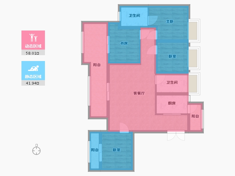 四川省-南充市-逸合中央公园-88.00-户型库-动静分区