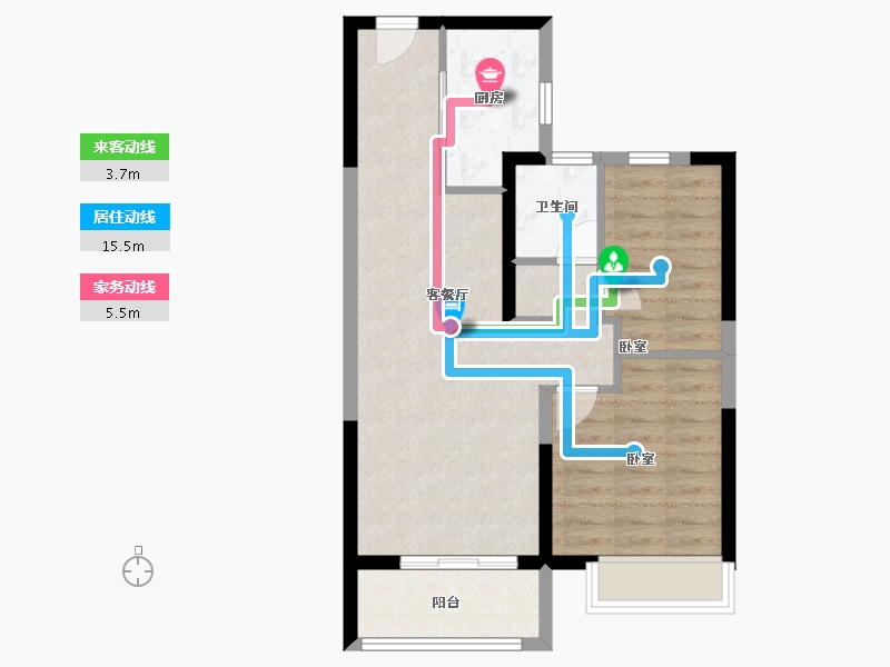 浙江省-宁波市-美的海畔云城-62.41-户型库-动静线