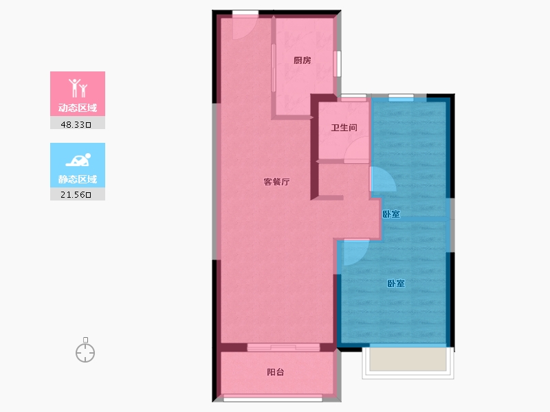 浙江省-宁波市-美的海畔云城-62.41-户型库-动静分区