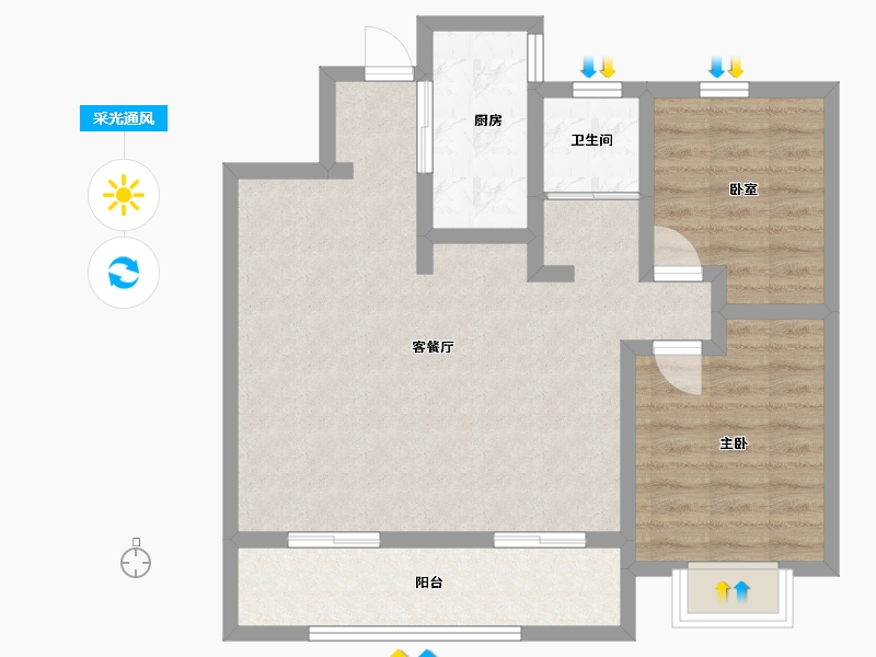 陕西省-咸阳市-中华世纪城-86.02-户型库-采光通风