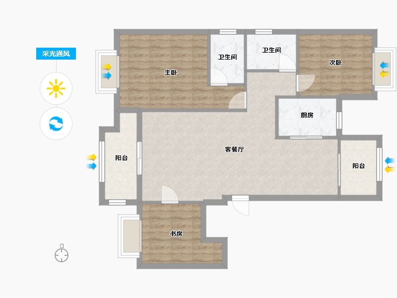 福建省-泉州市-南洋壹号-94.40-户型库-采光通风