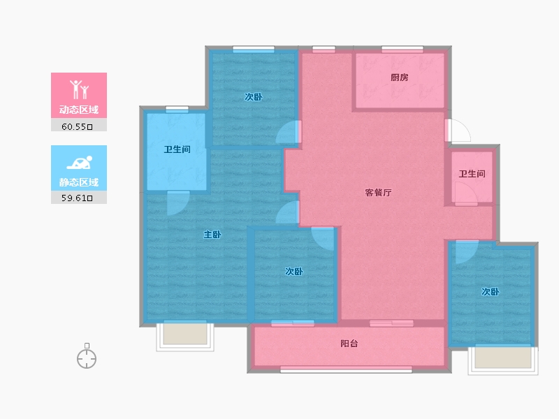 江苏省-镇江市-万科翡翠公园-108.00-户型库-动静分区