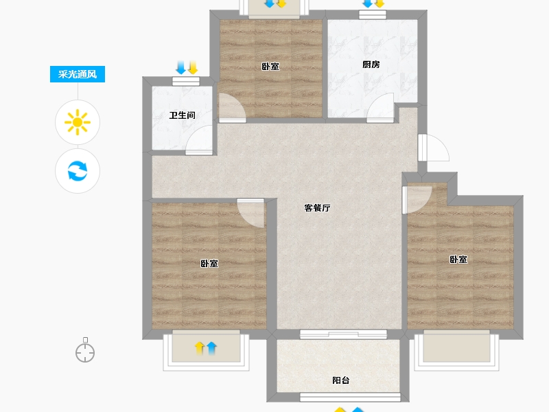 江苏省-南京市-华宇·林湖雅舍-65.50-户型库-采光通风