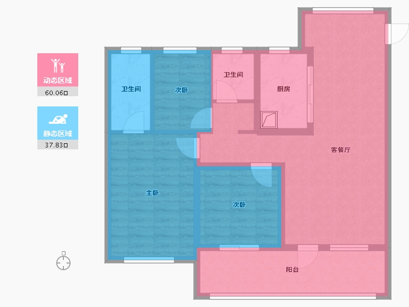 山东省-青岛市-保利天珺-96.00-户型库-动静分区